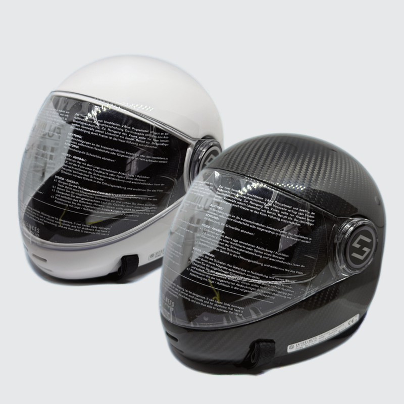 Skyhelmets Fujin full-face helmets in white and black